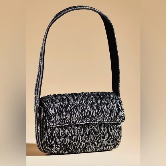 Anthropologie Handbags - Anthropologie Fiona Bag Silver Black